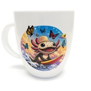 Threshold Porcelain Mug Surfing Axolotl Art 12oz